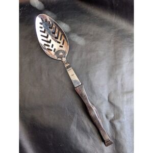 Cutco 17 KC Slotted Serving Spoon Stainless Steel Dark Brown Marbled Handle USA